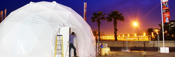 Sfera eventowa Freedome 75 w Barcelonie, Hiszpania