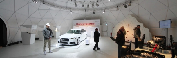 audi quattro product presentation in geodesic dome