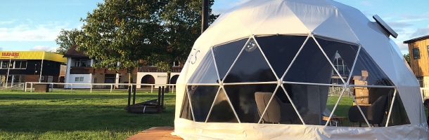 bay window of fdomes geodesic dome for glamping