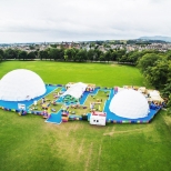 birds eye view of freedomes structures for underbelly circus hub in edinburgh fringe