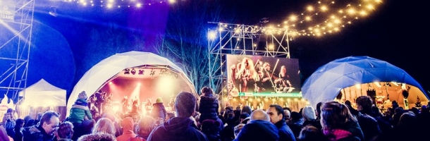 charity concert with opendome 110 and 75 stages