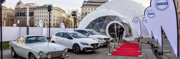 entrance to volvo dome of design durign xc90 product launch in vienna austria