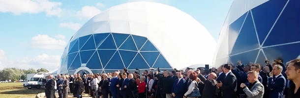 f700 geodesic dome for anniversary of euro park mielec