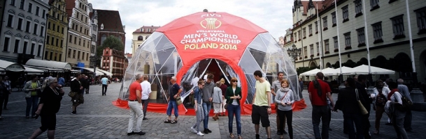 fivb branded spherical tent in poland