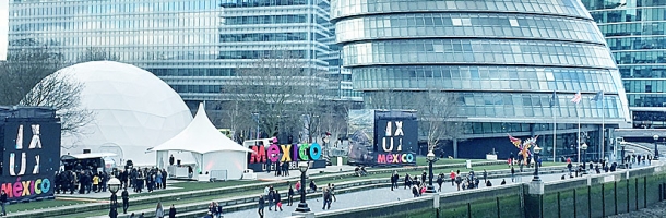 freedome 500 geodesic dome with projection for mexico in london