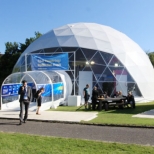 front of geodesic dome structure for esb expo