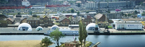 Geodesic domes at Tall Ships Races Final 2013