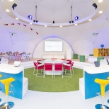 interior of google geodesic dome by freedomes