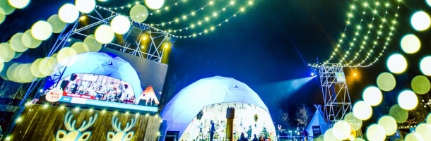opendome 110 geodesic dome tv stage during music for life in belgium