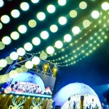 opendome 110 geodesic dome tv stage during music for life in belgium