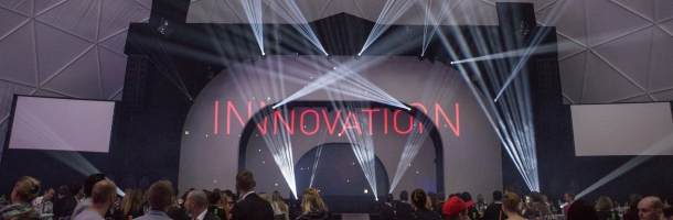 product presentation stage inside of dome tent by freedomes for nespresso